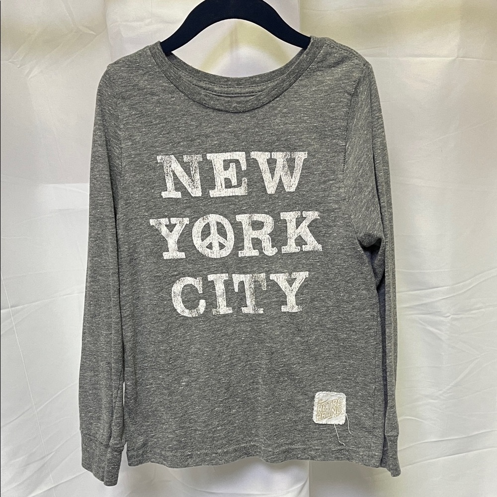 The Original Retro Brand Gray New York City Long Sleeve Kids Tee size 5